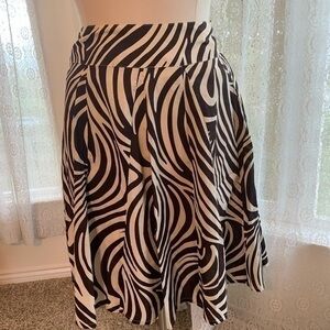 Christopher & Banks, dark chocolate brown and tan skirt. Size 6